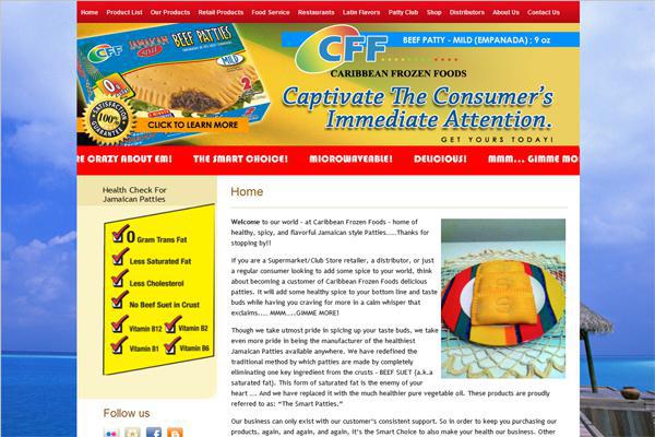 Caribbean Frozen Foods - makers of authentic Jamaican patties in the United States had their website designed and built by Interlinc Communications