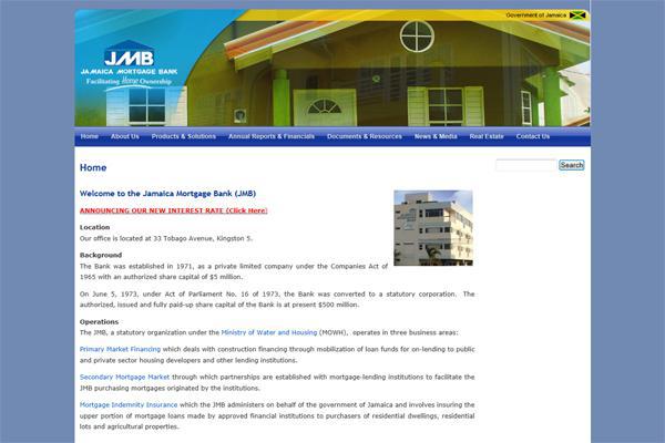 Website Jamaica Mortgage Bank JMB