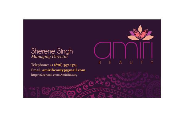 Business Cards designed and printed for Amiri Beauty
