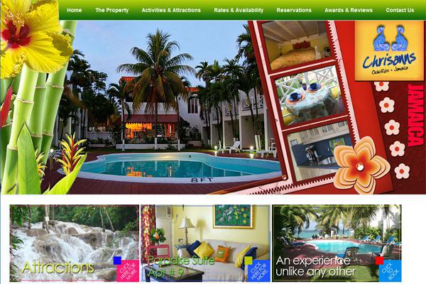 Web design for Chrisanns Beach Resort, Ocho Rios Jamaica