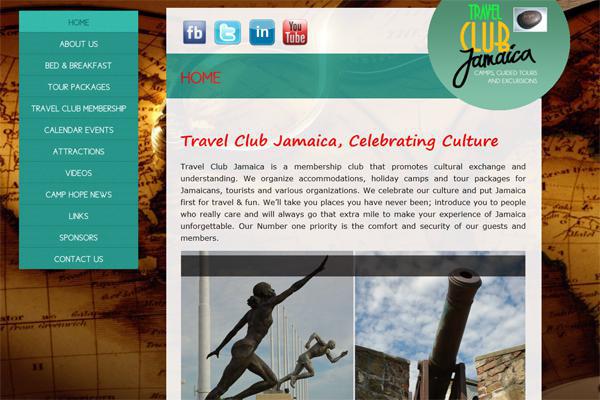 Travel Club Jamaica website development by Interlinc Communications