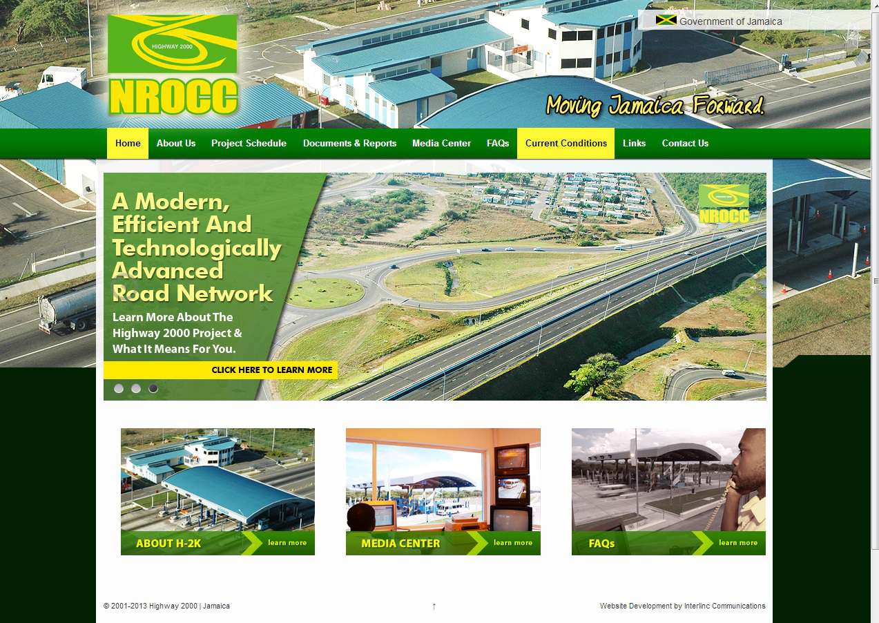 Screenshot of the Highway 2000 / NROCC website