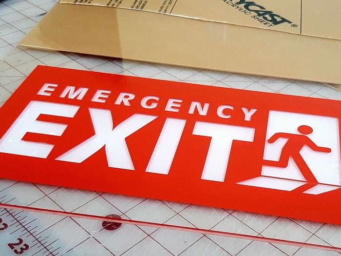 Acrylic Emergency Exit Signage