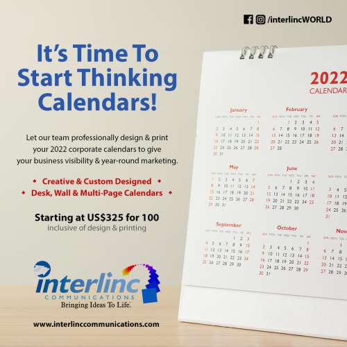 Get your desk, wall and multi-page Calendars designed and printed by Interlinc Communications