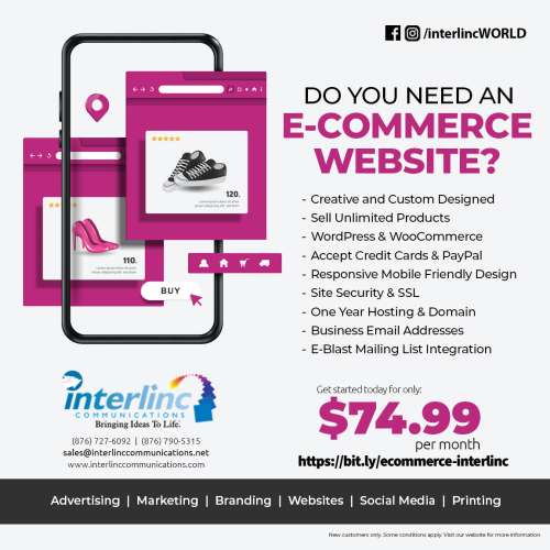 Start your online store with an e-commerce website from Interlinc Communications. Starting at just CAD $74.99 per month
