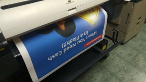 Wide-format printing outdoor banners on vinyl tyvek