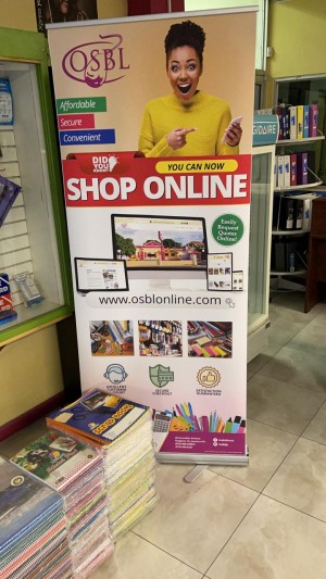 Pull-up point of sale banner in store signage