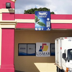 Metal print outdoor building signage